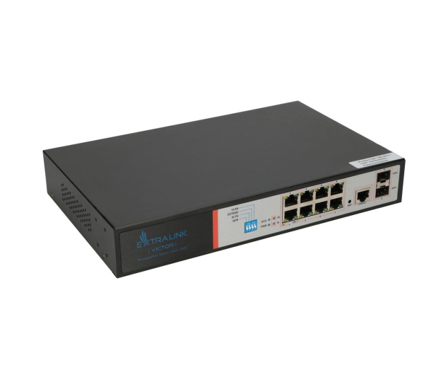 Extralink Przełącznik zarządzalny Victor EX-2500G-10MPS 8x10/100/1000M TX z POE AT/AF EX.8222 - 454700 - zdjęcie 3